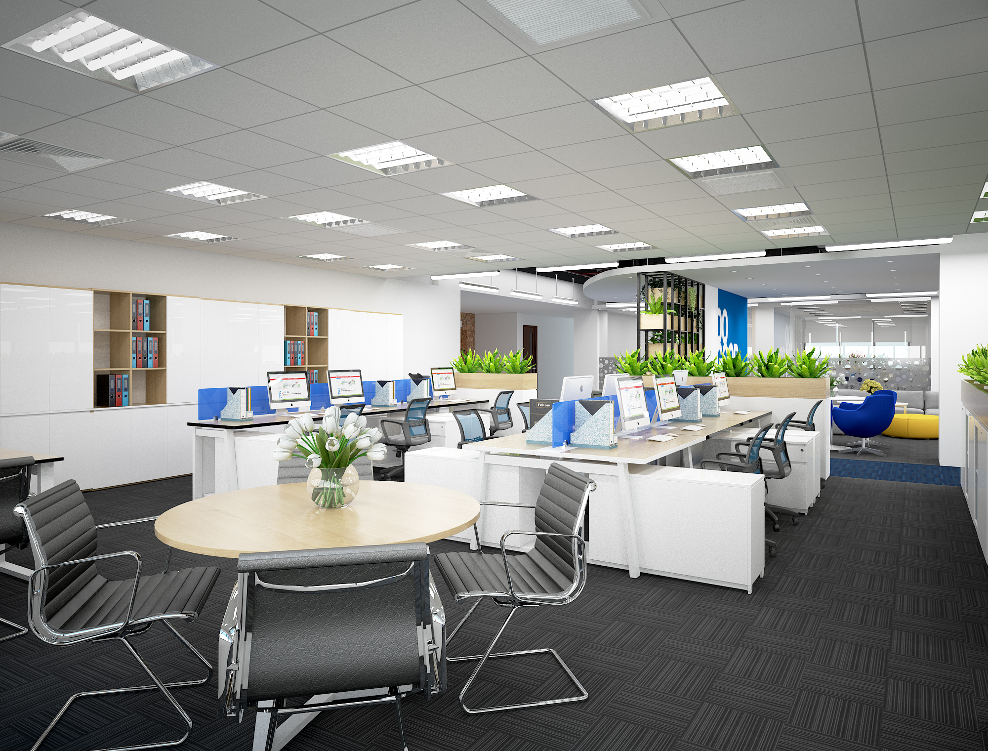 Nguyên tắc thiết kế nội thất văn phòng của chúng tôi là chú trọng vào sự tiện ích, tối ưu hóa không gian và luôn đáp ứng những yêu cầu của khách hàng. Chúng tôi đưa ra những ý tưởng trang trí và bố trí, giúp cho không gian văn phòng của doanh nghiệp trở nên thoải mái và thân thiện, mang lại hiệu quả làm việc tốt nhất.