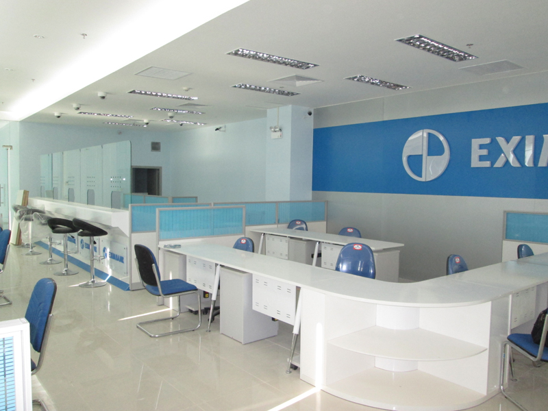 Thi công nội thất văn phòng làm việc Ngân hàng Eximbank Bình Dương