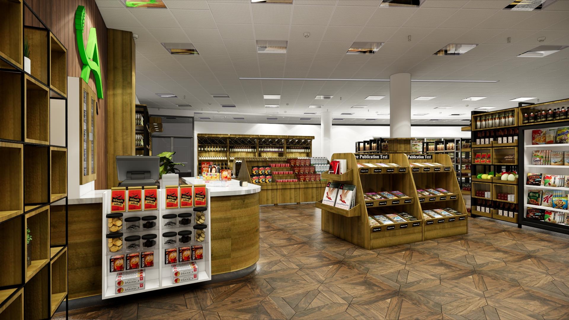 Thi công nội thất siêu thị Alma với hệ thống quầy kệ trưng bày hiện đại